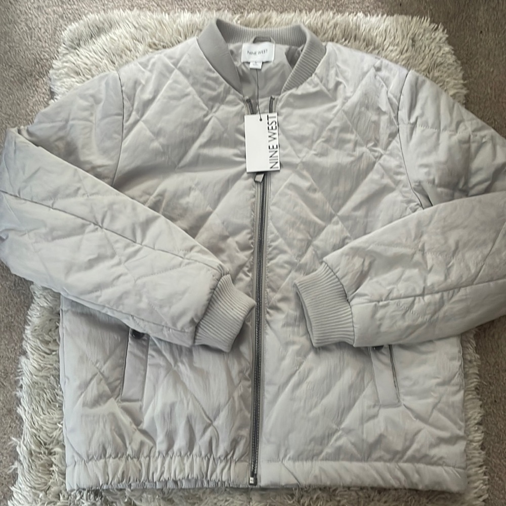 NWT Nine West brand size small silver puffer jacket